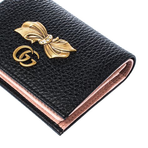 gucci marmont cosmetic case|Gucci card case with bow.